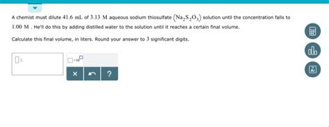 Solved A Chemist Must Dilute Ml Of M Aqueous Chegg