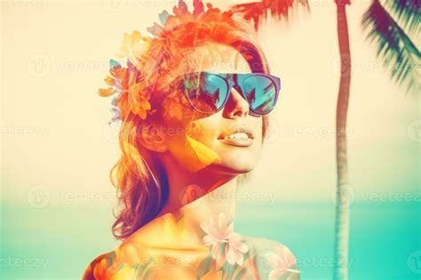 Summer Themed Double Exposure Bikini Portrait Stock Photo At Vecteezy