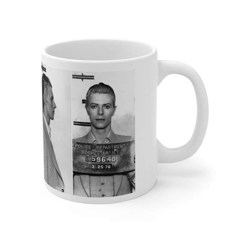 David Bowie Mugshot Coffee Mug 11oz Magnificent 1976 Mug Shot Gift