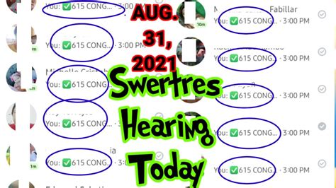 SWERTRES HEARING TODAY AUG 31 2021 FOR 3D STL EZ2 TARGET