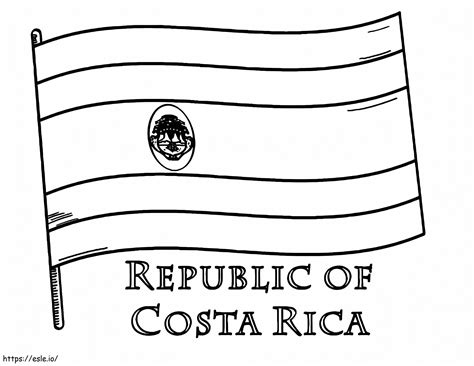 Flag Of Costa Rica coloring page