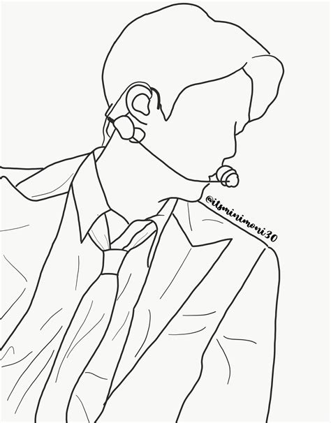 Jin Vector Art Bts Drawings Line Art Drawings Outline Art