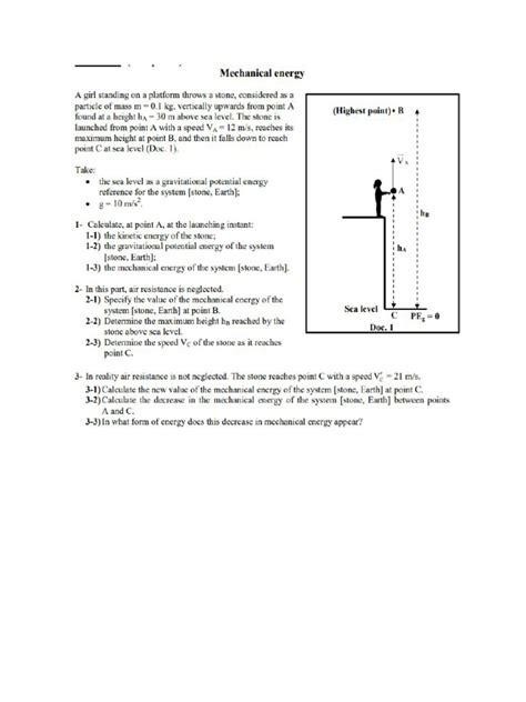 work  energy worksheet
