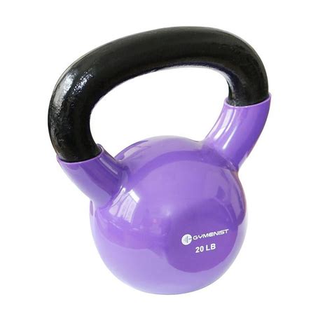 Gymenist 20 Lbs Vinyl Coating Kettlebell Purple Walmart