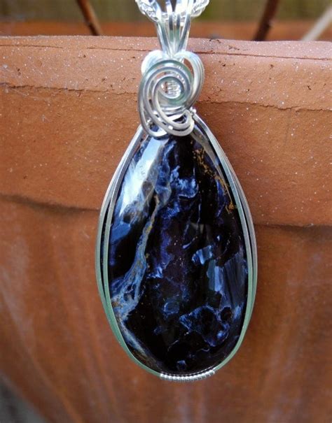 Blue Pietersite Pendant Namibia Pietersite By Mysticalmoondesigns