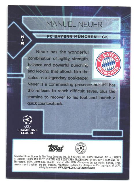 Topps Chrome UEFA UCL UCC 2022 23 Specimen FC Bayern München Manuel