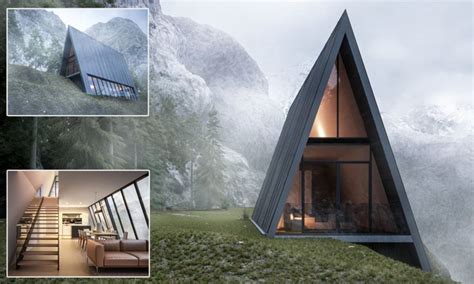 This Triangular House With A Glass Balcony Is Nestled Into A Cliff