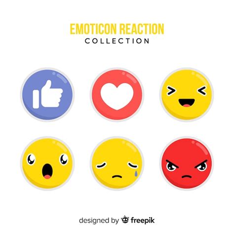 Coleção de reação emoticon Vetor Grátis