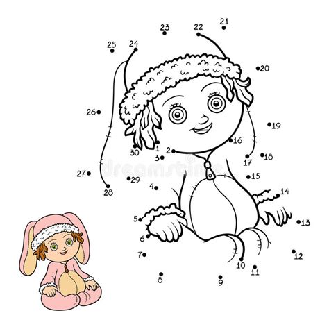 Jeu De Nombres Petite Fille Dans Un Costume De Lapin Illustration De