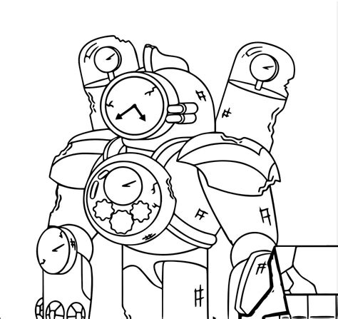 Desenhos De Skibidi Toilet Titan Clock Man Para Colorir E Imprimir