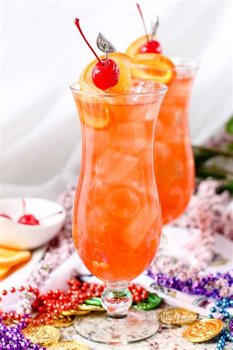 Classic Hurricane Cocktail Perfect For Mardi Gras