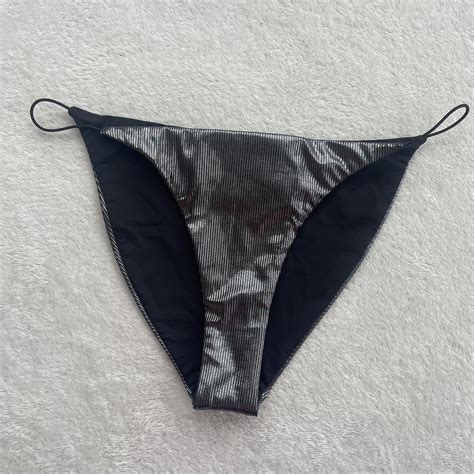 Silver Black Jade Swim Bare Minimum Bikini Bottoms Depop