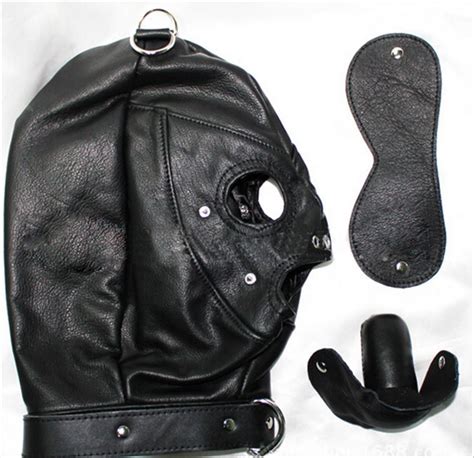 Leather Hoods Bdsm Bondage Mask Adult Head Restraints Bdsm Bondage