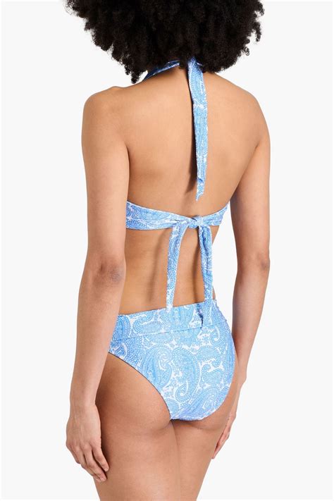 HEIDI KLEIN Paisley print stretch piqué low rise bikini briefs THE OUTNET
