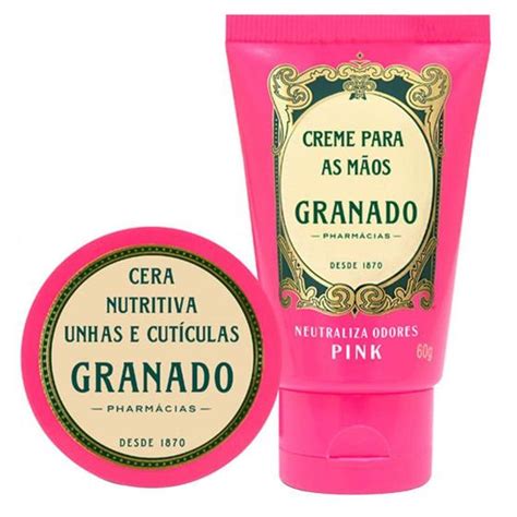 Granado Pink Creme Mãos 60g Cera Nutritiva Unhas e Cutículas 7g