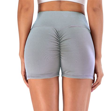 Cross1946 Sexy Women High Waisted Workout Gym Booty Yoga Shorts Sports Ruched Butt Lifting