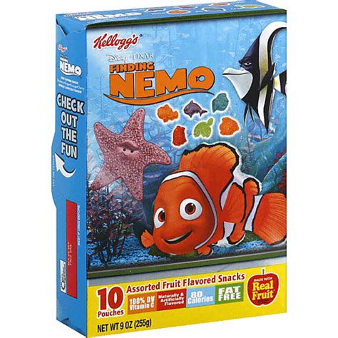 Kelloggs Fruit Snacks Disney Pixar Finding Nemo Assorted Fruit Flavored Fruit Snacks Sun Fresh