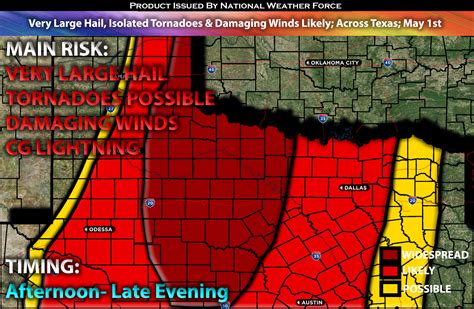 Very Large Hail Isolated Tornadoes And Damaging Winds Likely Across