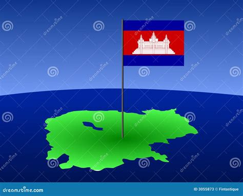 Map Of Cambodia With Flag Stock Photos - Image: 3055873