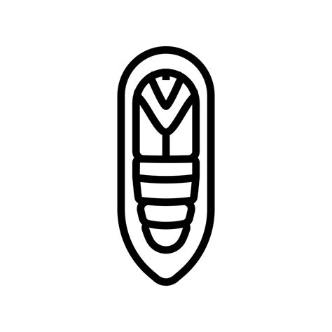 Pupa Cocoon Silkworm Line Icon Vector Illustration Vector Art