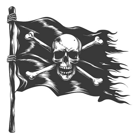 Premium Vector Silhouette Pirate Flag With A Skull And Crossbones