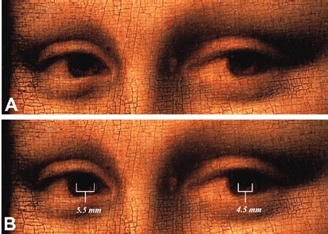 (A) Detail that emphasizes the eyes of Mona Lisa (circa 1503-1506) by ...