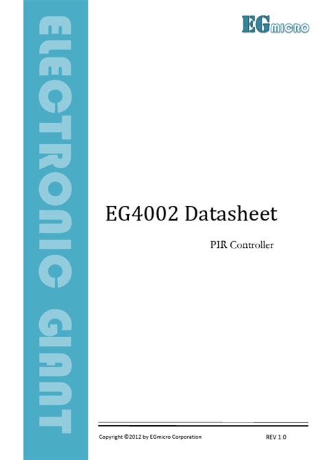 Eg4002g Egmicro Controller Hoja De Datos Ficha Técnica Distribuidor