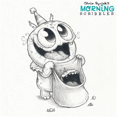 Chris Ryniak - Morning Scribbles | Cute monsters drawings, Cute ...