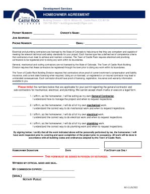 Fillable Online Permit Application Forms And Checklistscastle Rock Co