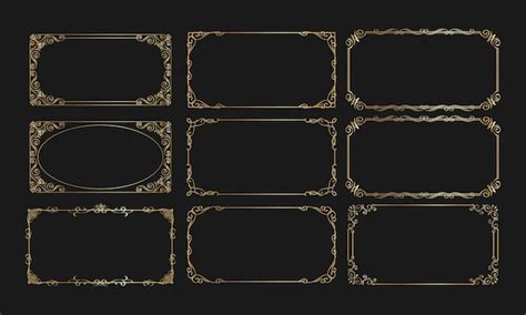 Premium Vector Elegant Vintage Gold Frame Vector Collection