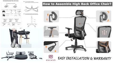 Assembling High Back Mesh Office Chair Chair Installation Guide Computer Task Chair In 2022