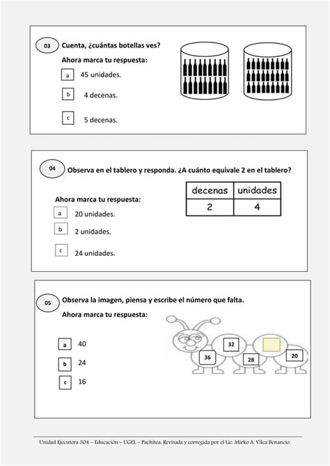 Prueba Ece Matemat Segundo De Primaria Pdf