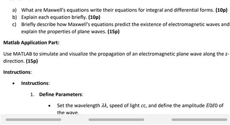 Solved a) ﻿What are Maxwell's equations write their | Chegg.com