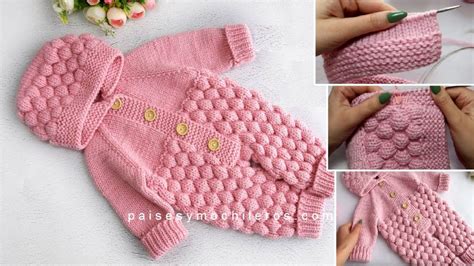 Te Ense Amos A Tejer Este Hermoso Conjunto Para Bebe A Dos Agujas