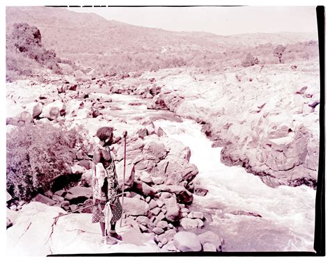 Nelspruit District 1962 Man In Traditional Dress Next To River