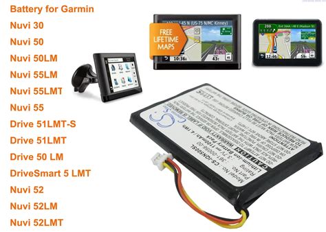 Cameron Sino 1100mAh Battery For Garmin Drive 50 LM 51LMT 52LM 52LMT