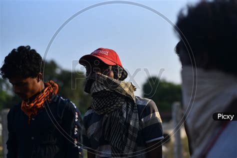 Image Of Migrant Workers From West Bengal And Bihar Wait For Permission