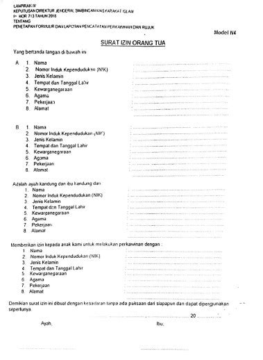 Detail Surat Izin Menikah Dari Orang Tua Koleksi Nomer