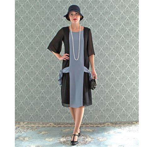 Black and grey Roaring 20s dress with sleeves – LaVieDelight