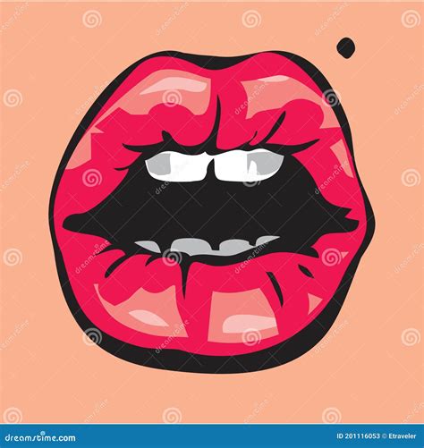 Lips Pop Art Woman Lips Open Mouth Stock Vector Illustration Of