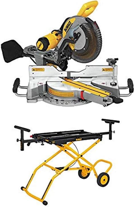 Dewalt 15 Amp Corded 12 Double Bevel Sliding Compound Miter Saw And 32 12 X 60 Rolling Miter