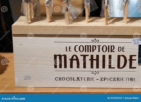 Le Comptoir De Mathilde Chocolaterie Sign Store Wooden Box Logo Of