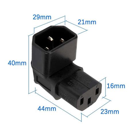 Cy Iec Male C14 To 90 Degree Down Right Angled Iec Female C13 Power