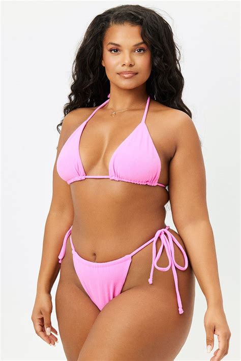 Tia Terry Triangle Bikini Top Blushing Extended ShopperBoard