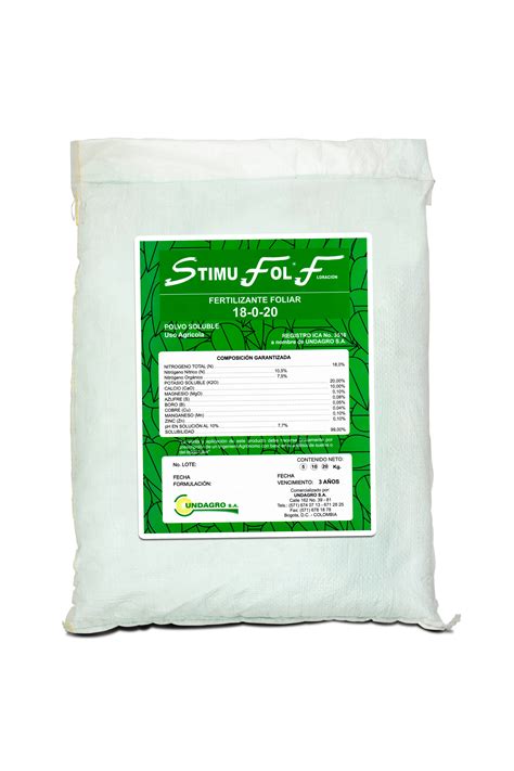 Fertilizante Hidrosoluble Stimufol 18 0 20 X 20 Kg Croper