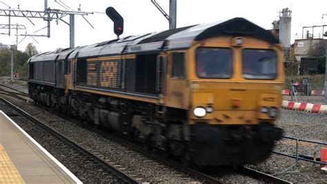 Harborough Station A Class 66s 66722 GBRF A Class 66 66303 Light