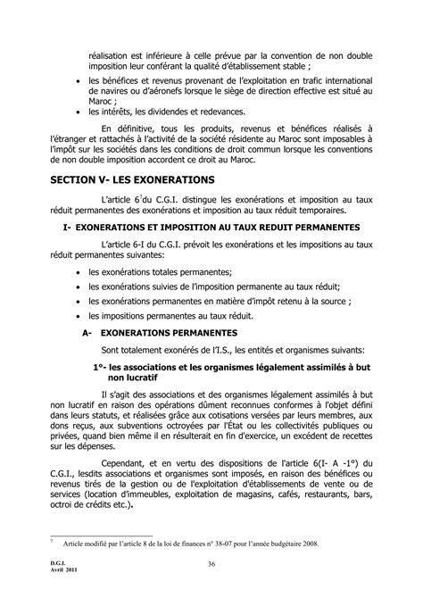 Maroc Note Circulaire 717 Tome1 Is Et Ir PDF