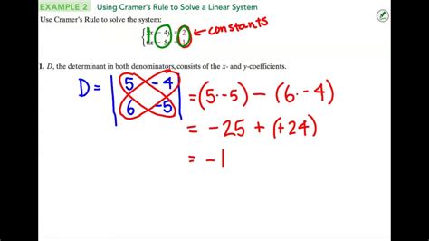 Cramers Rule To Solve A Linear System Youtube