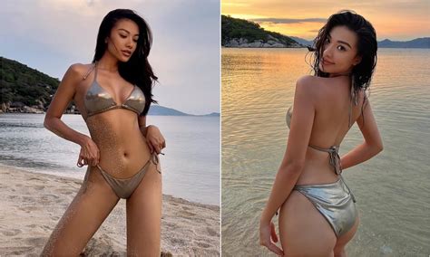Á hậu Kim Duyên lại đăng ảnh diện bikini làn da nâu gợi cảm cùng 3 vòng nóng bỏng đốt mắt