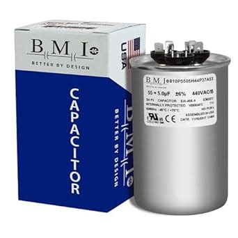 USA Capacitor 55 5 MFD Uf Micro Farad 370 Or 440 Volt Dual Run Round